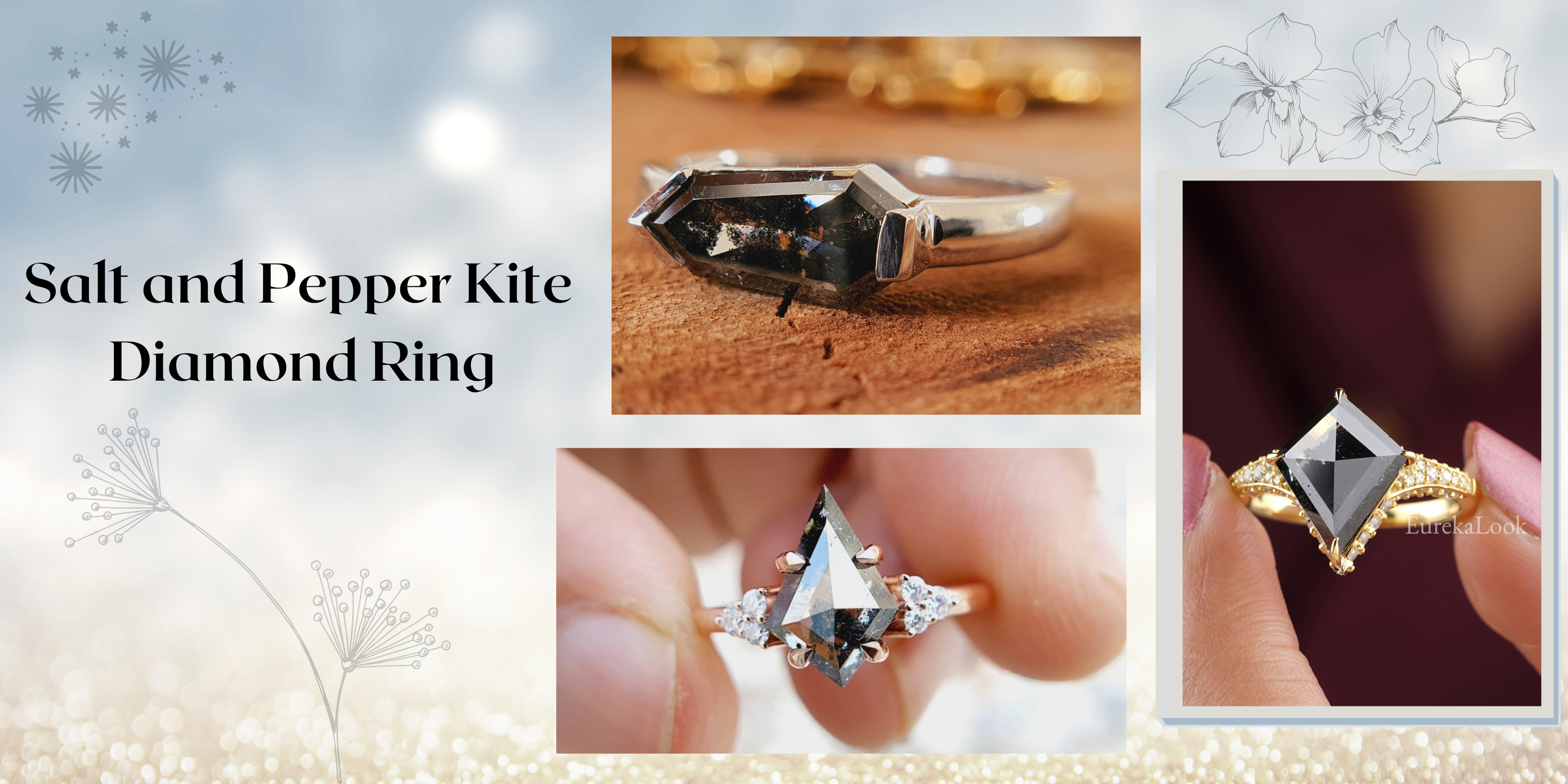 Salt and Pepper Kite Diamond Ring Salt and Pepper Kite Diamond Ring