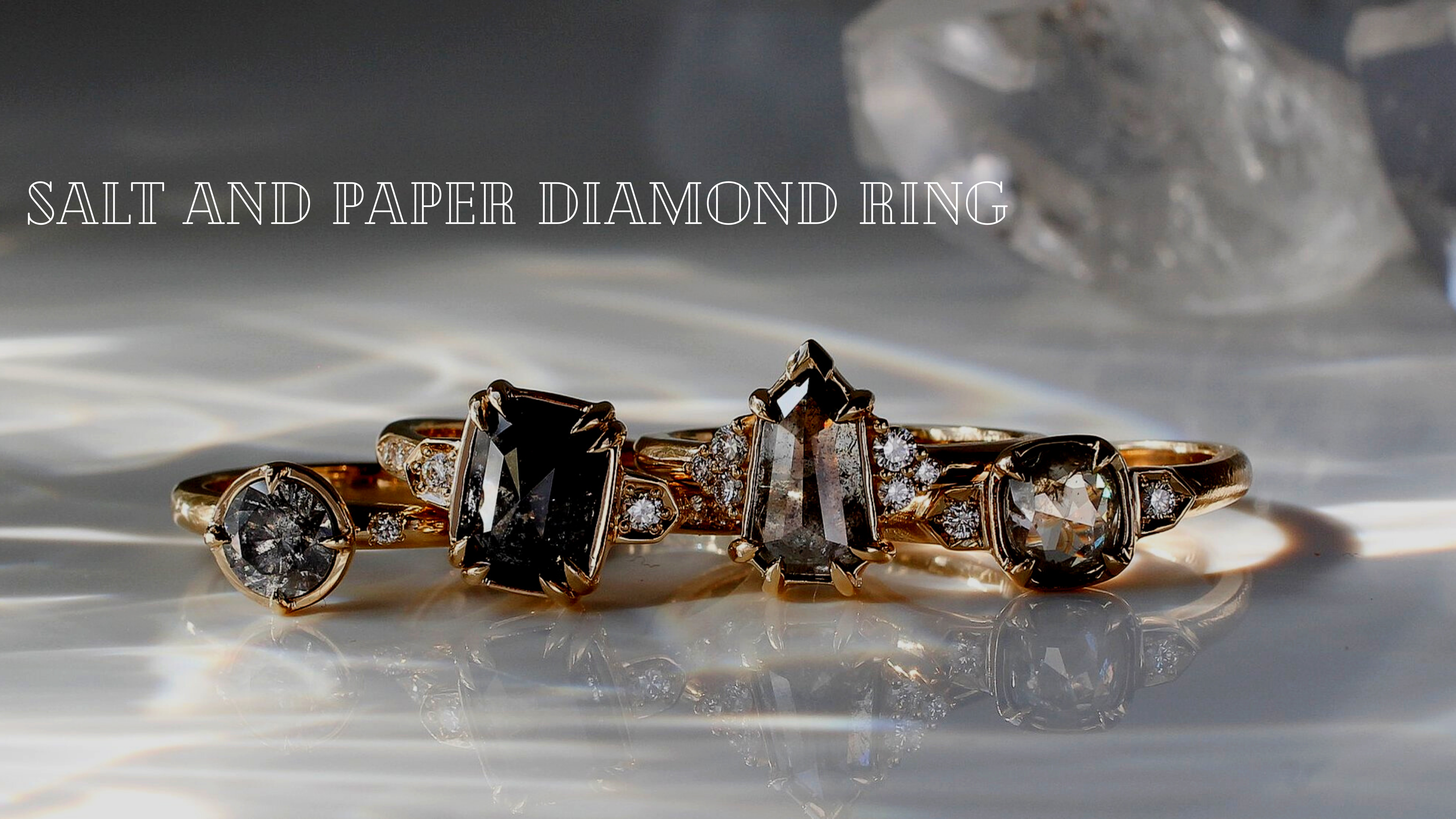 Salt and Pepper Moissanite Engagement Ring Salt and Pepper Moissanite Engagement Ring