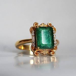 Green Diamond Engagement Ring