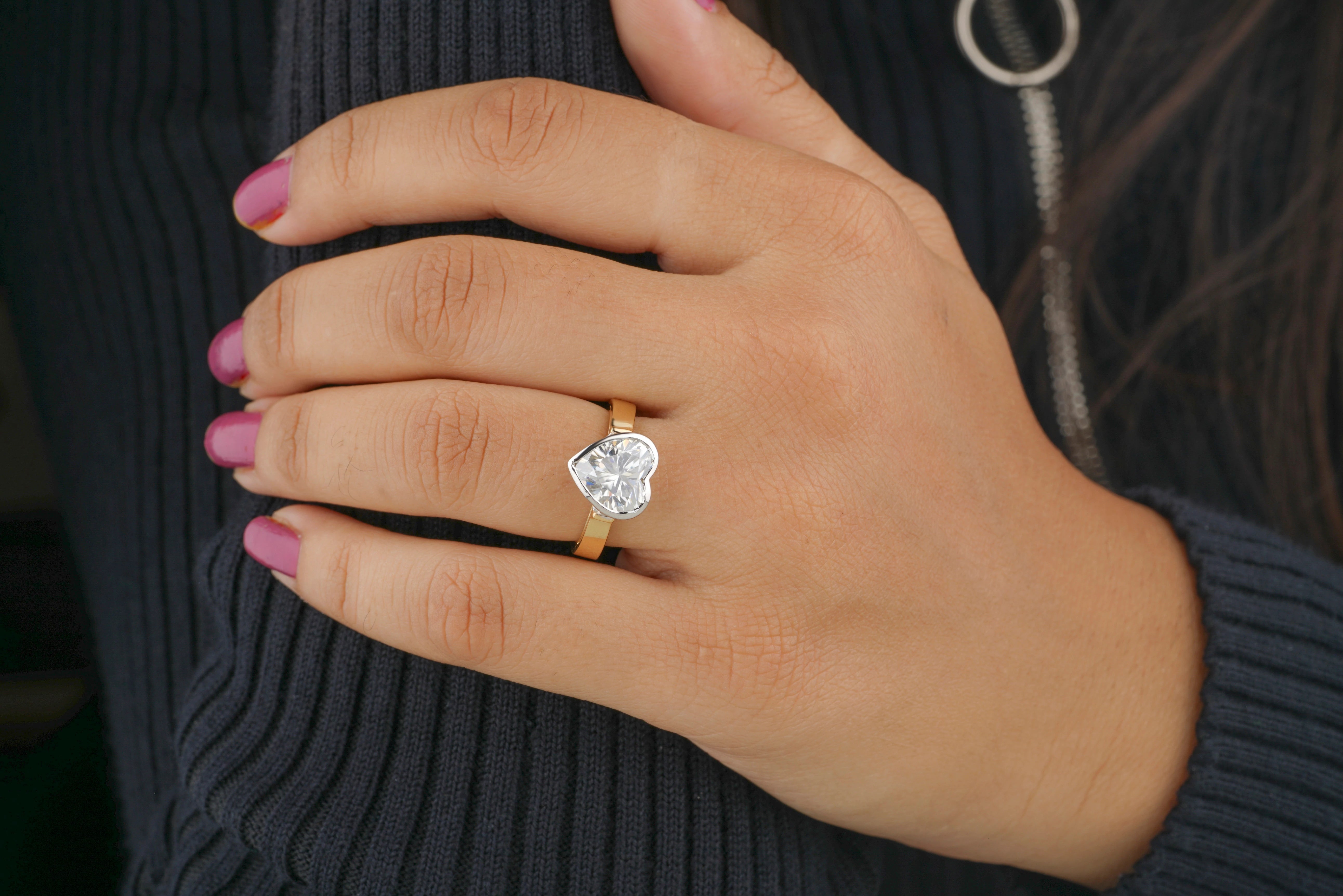 Heart shaped 2025 moissanite ring