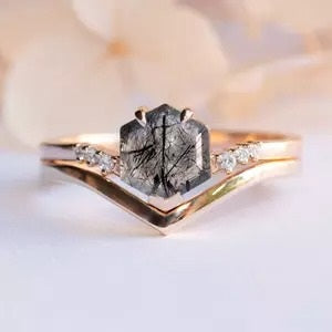 Black Rutile Quartz Ring Black Rutile Quartz Ring