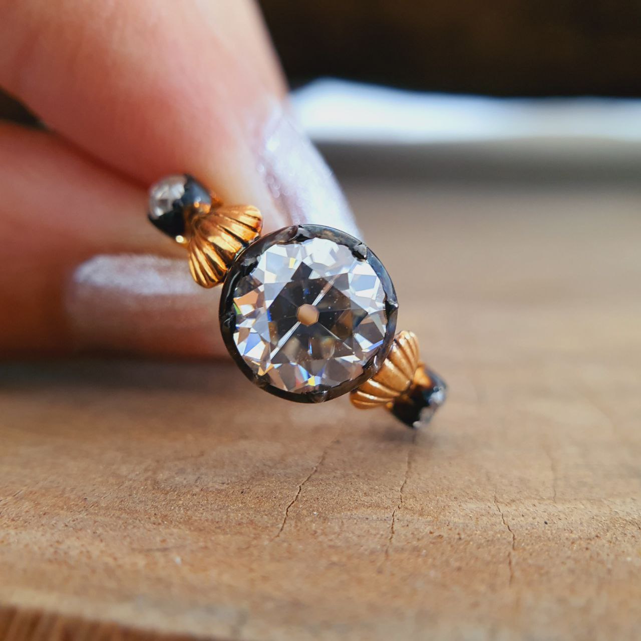 Old Mine Cut Engagement Ring Old Mine Cut Engagement Ring