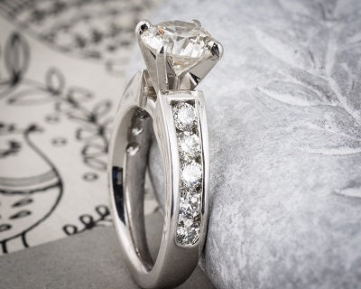 Channel Set Engagement Ring