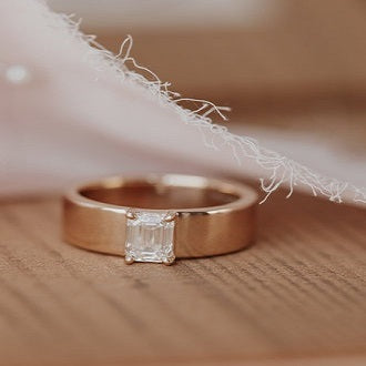 Thick Band Engagement Ring
