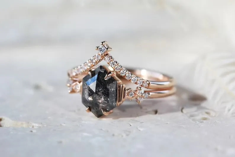 salt and pepper moissanite engagement rings Eurekalook