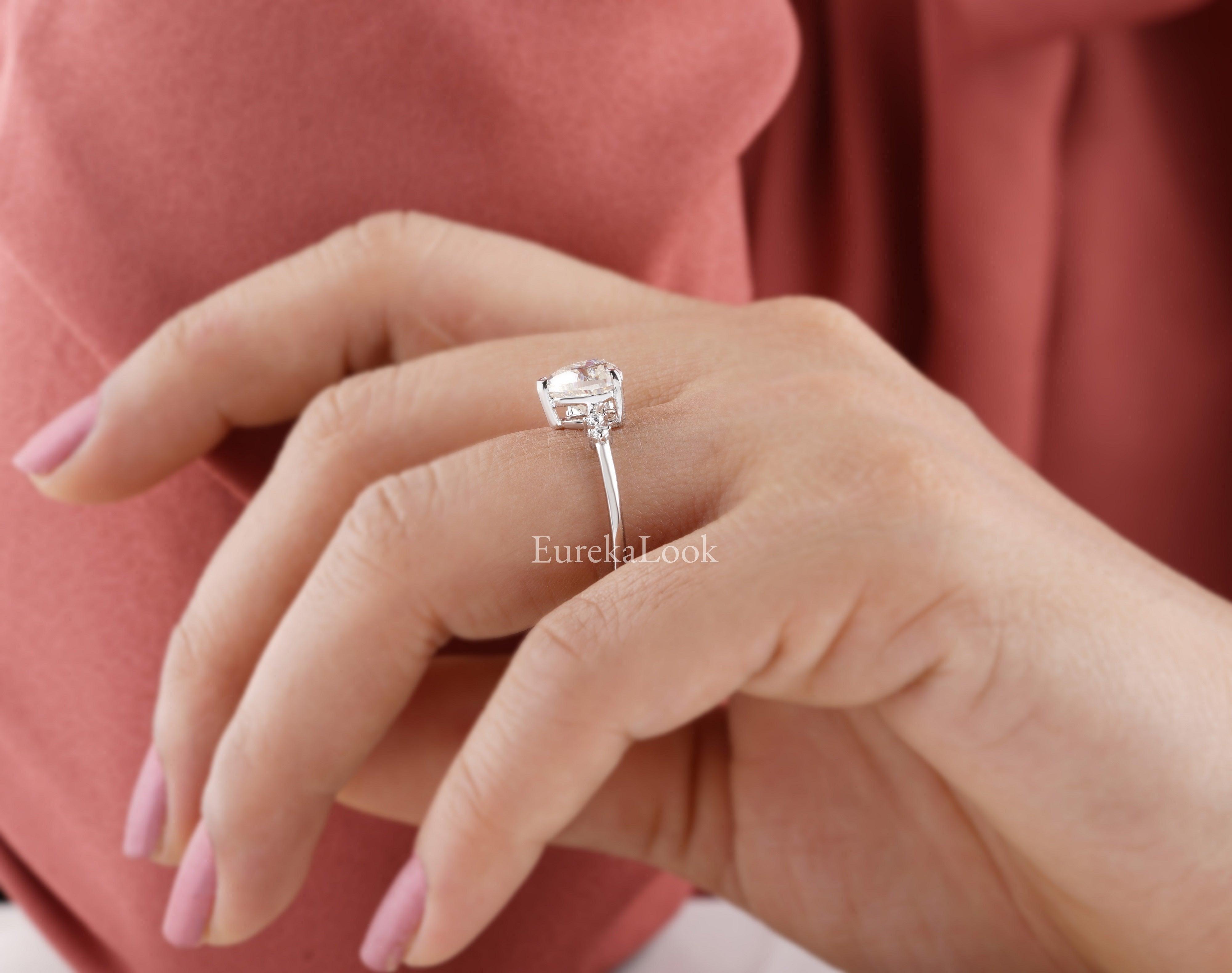 Unique Heart Cut Moissanite Solitaire Diamond Ring - Eurekalook