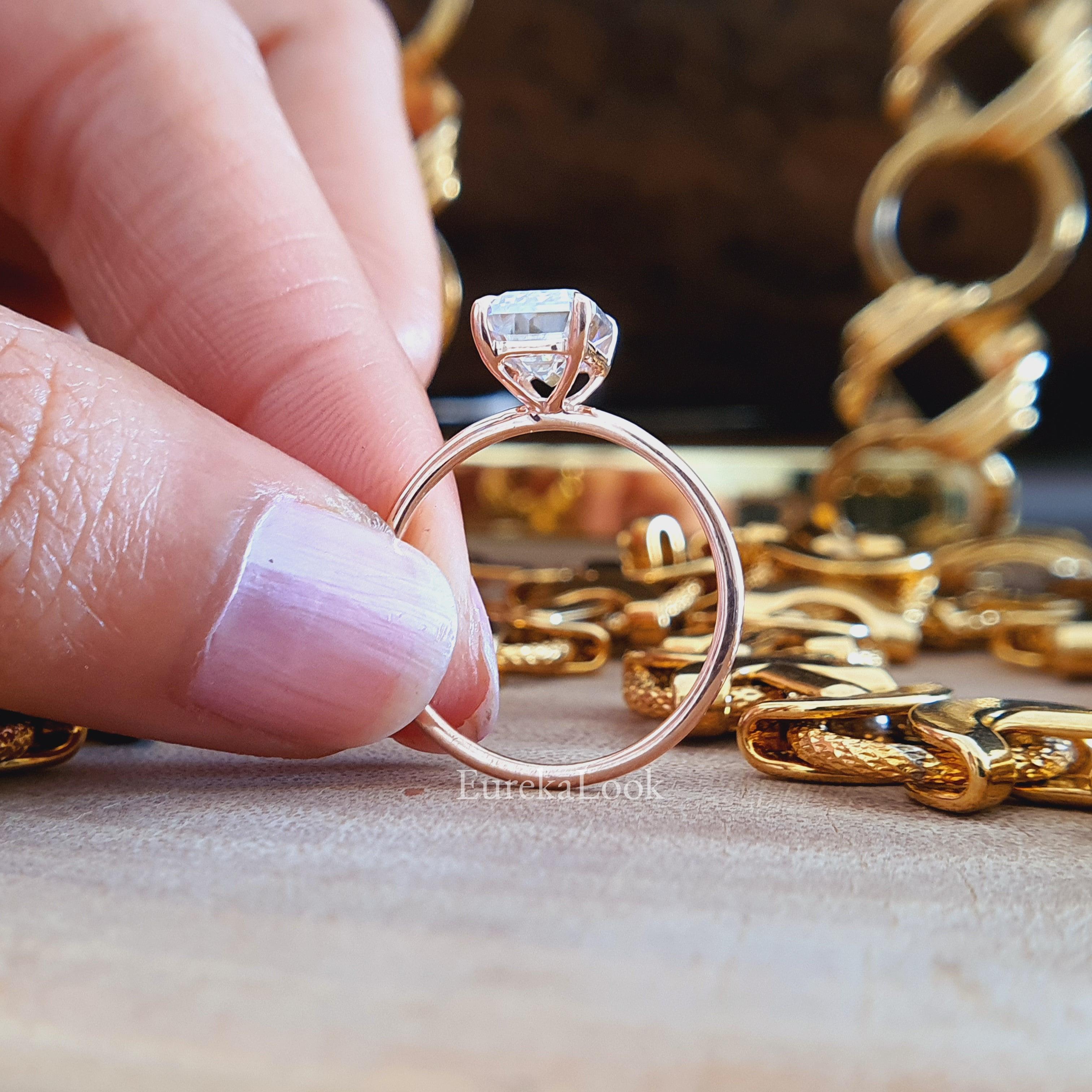 Classic 2.00 CT Emerald Cut Moissanite Solitaire Wedding Ring - Eurekalook