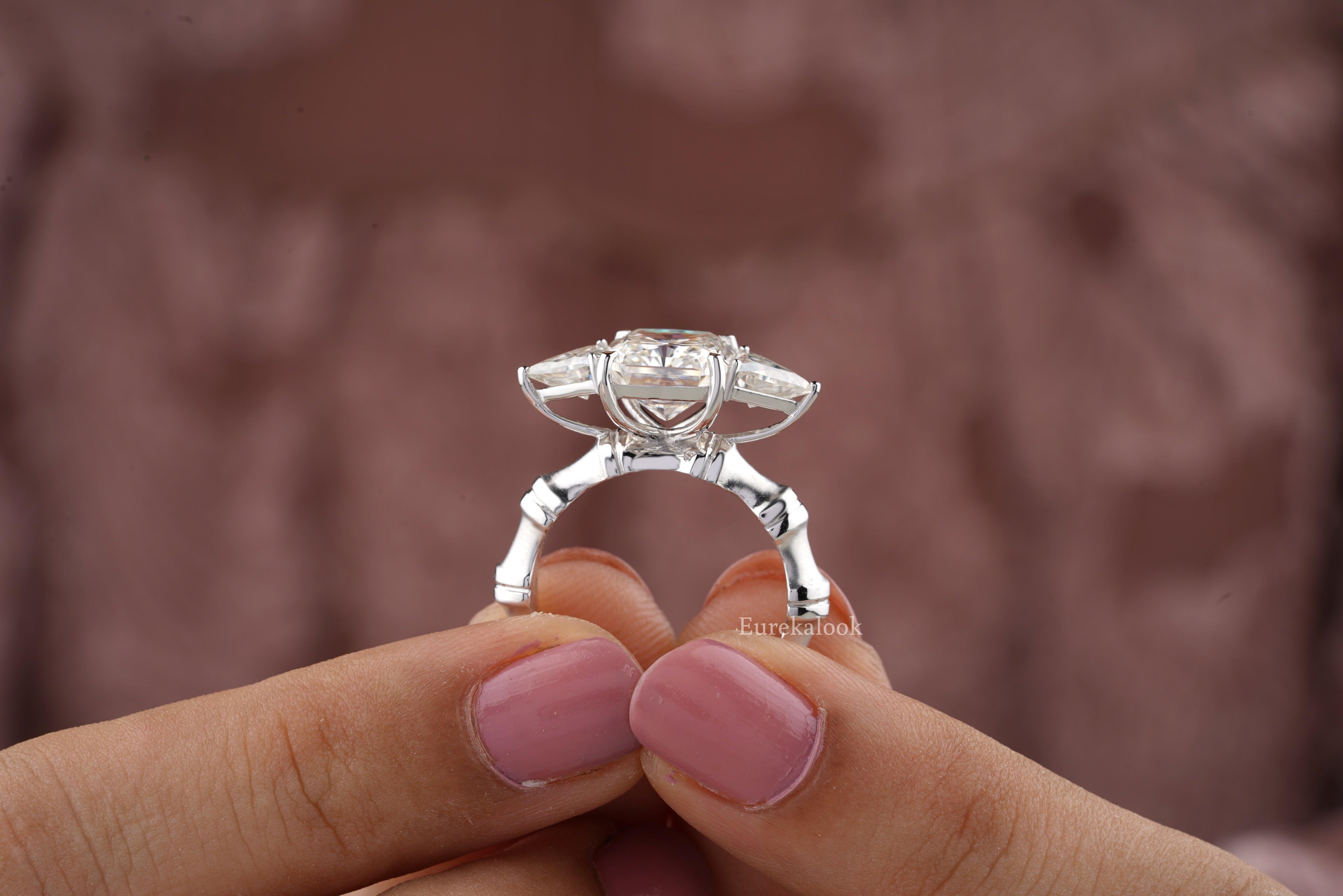 Classic Radiant Cut Three Stone Wedding Ring - Eurekalook