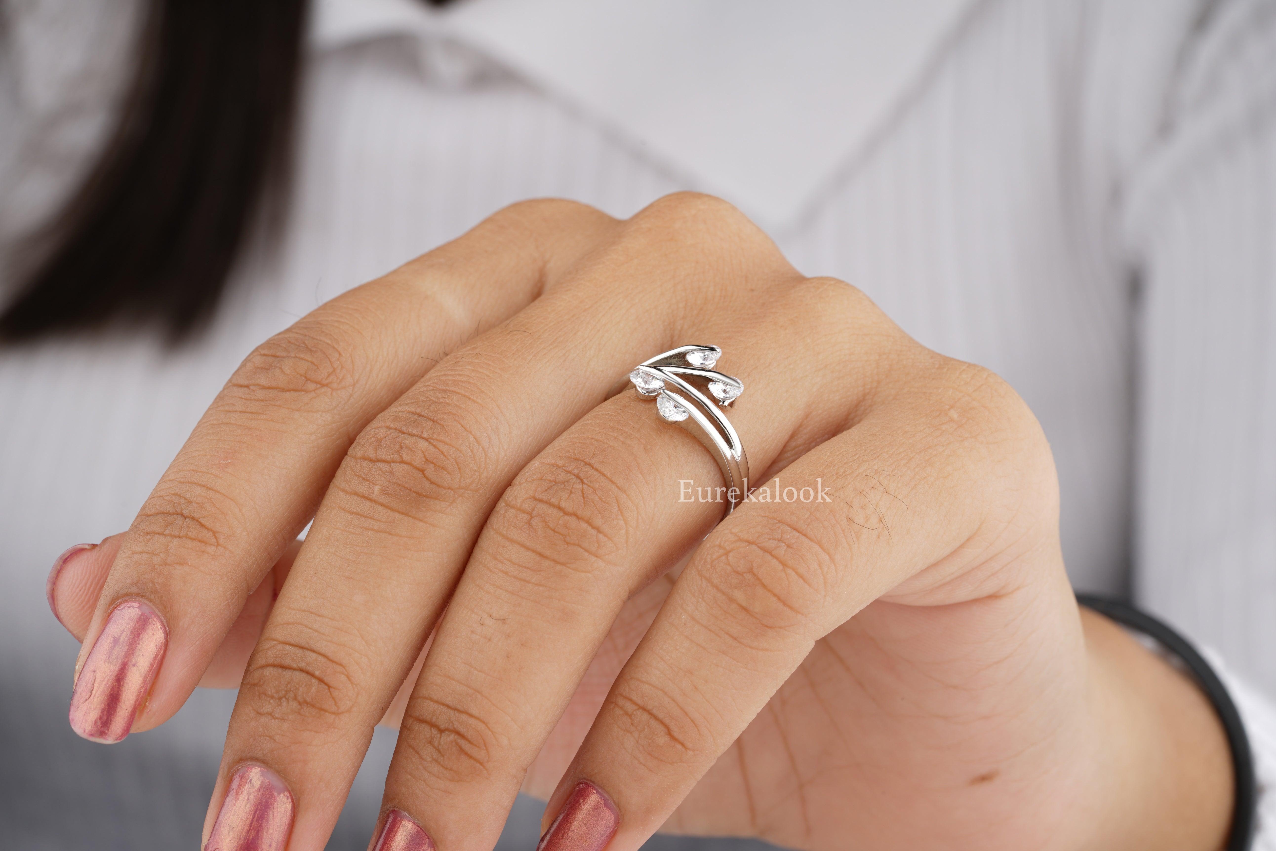 Round Cut Moissanite Diamond Cluster Wedding Ring For Women - Eurekalook