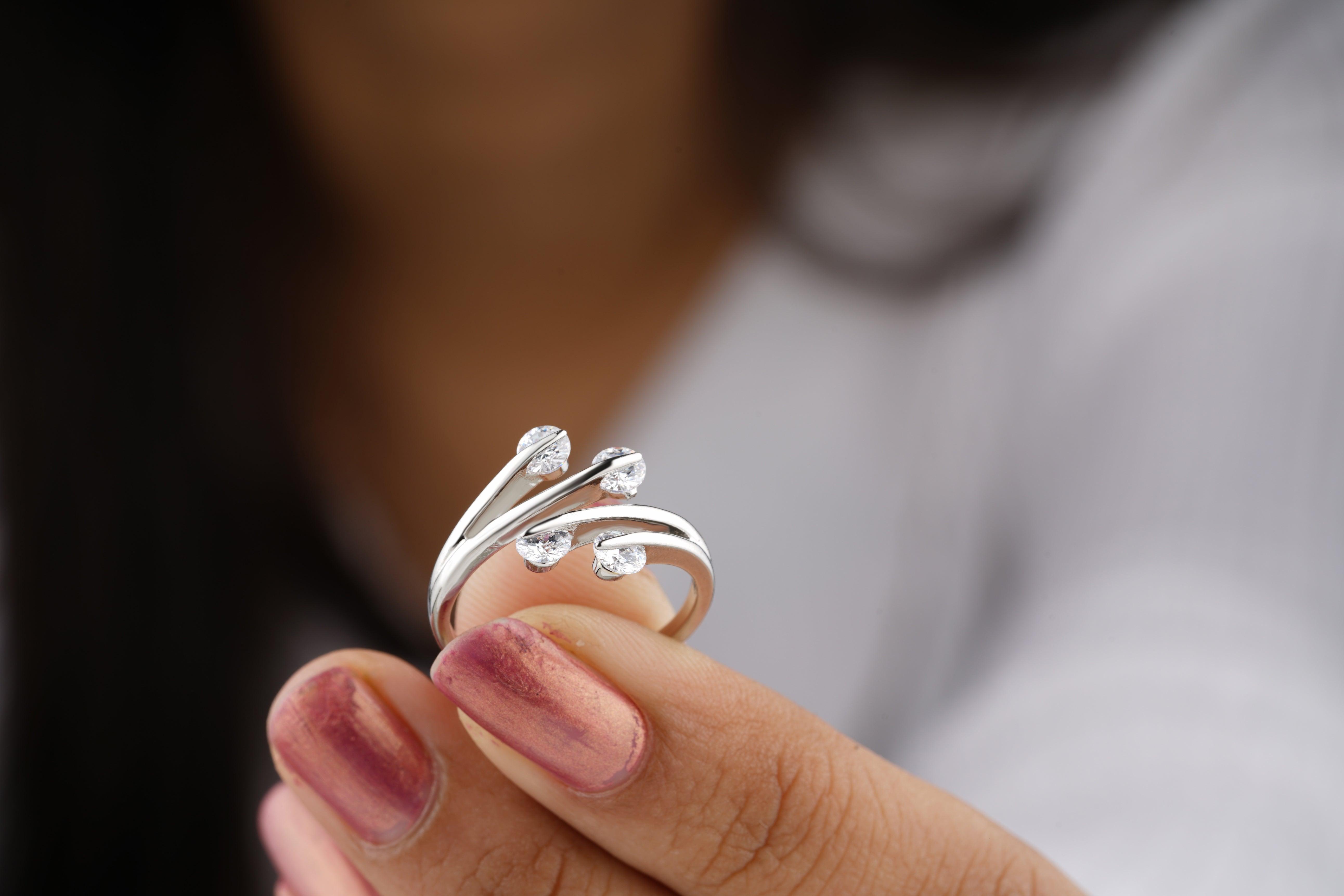 Round Cut Moissanite Diamond Cluster Wedding Ring For Women - Eurekalook