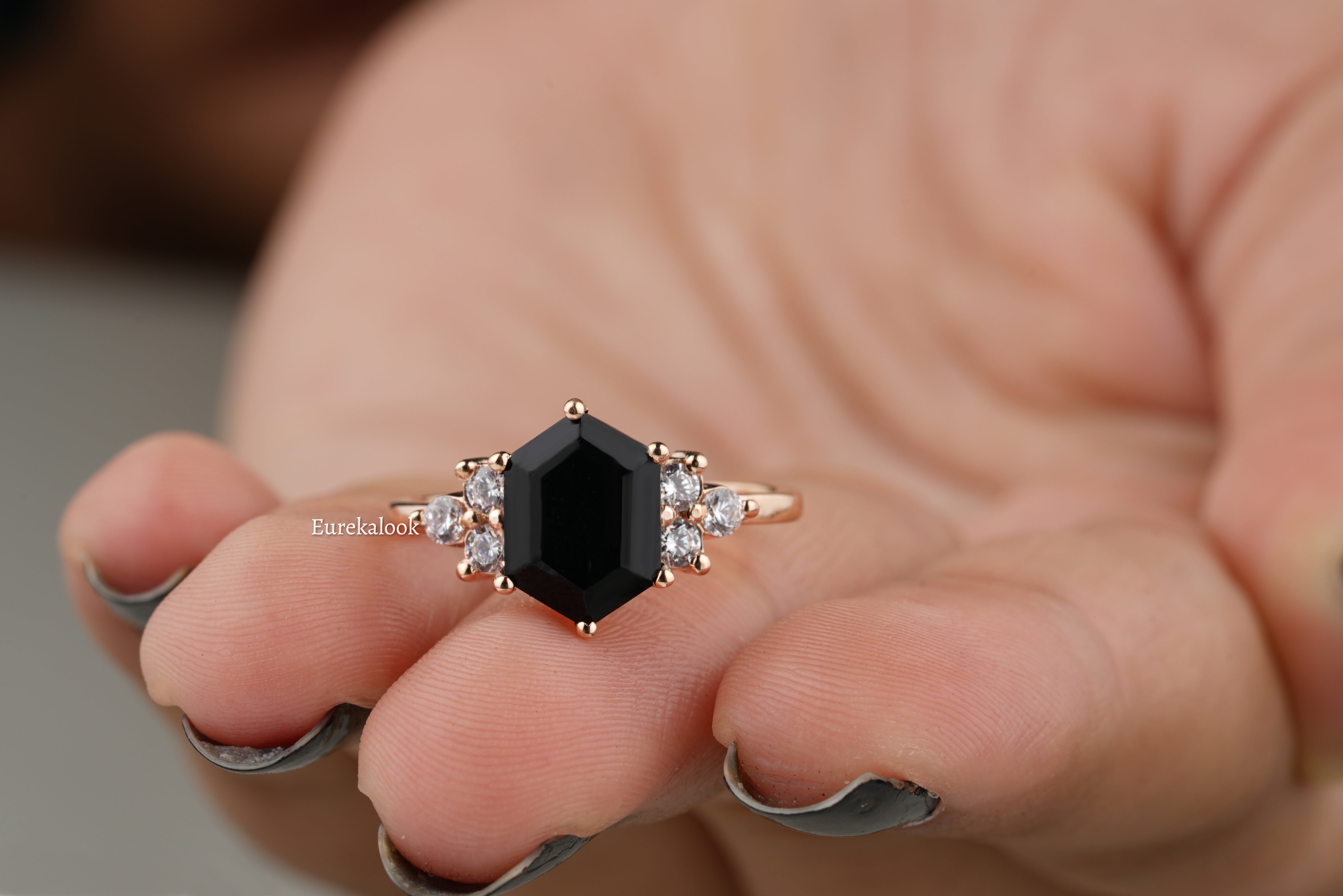 Unique Black Diamond Engagement Ring - Eurekalook