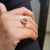 Vintage Oval Cut Salt and Pepper Halo Engagement Ring - Eurekalook