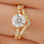 Art Deco Round Cut Moissanite Bridal Ring Set - Eurekalook
