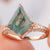 Vintage Kite Cut Moss Agate Diamond Engagement Ring - Eurekalook