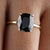 Solitaire Cushion-Cut Black Onyx Diamond Engagement Ring - Eurekalook