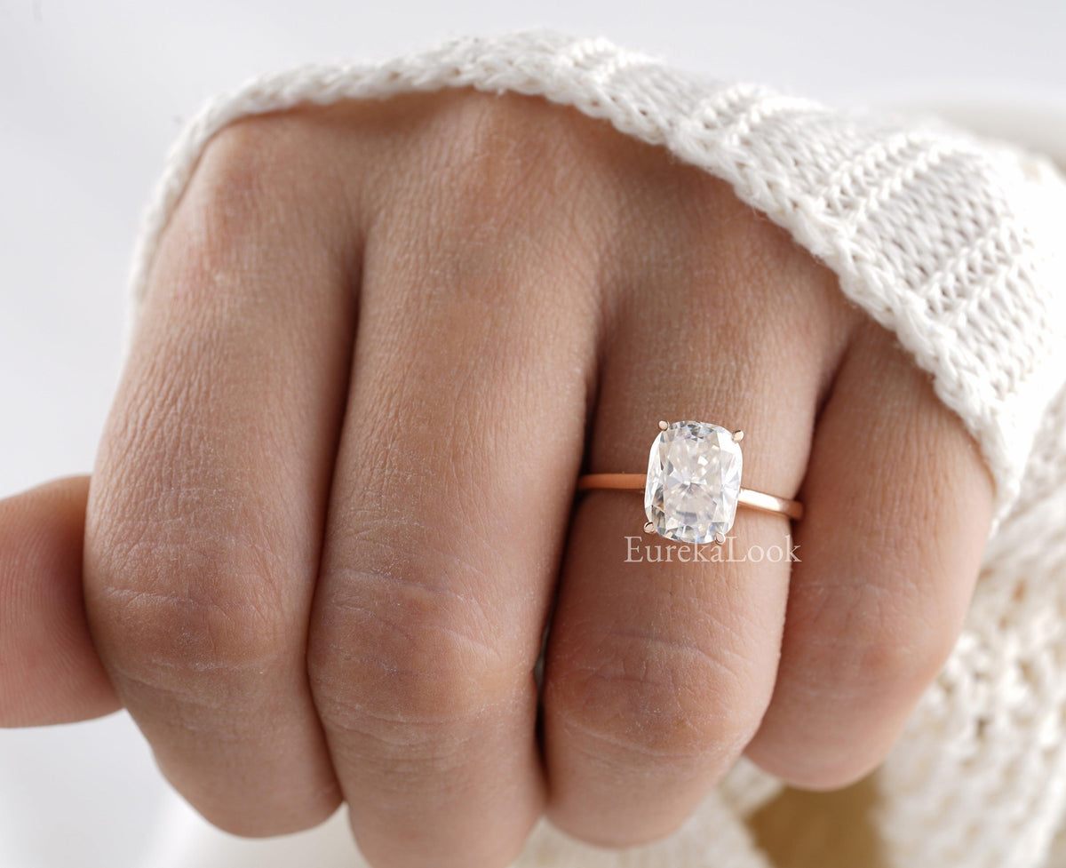 Solitaire elongated cushion cut hotsell
