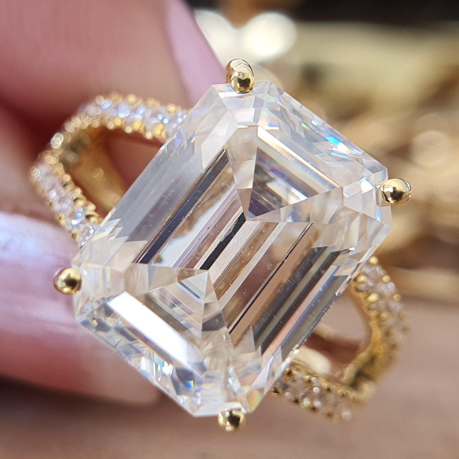 Classic Emerald cut Moissanite Diamond Wedding Ring For Women - Eurekalook