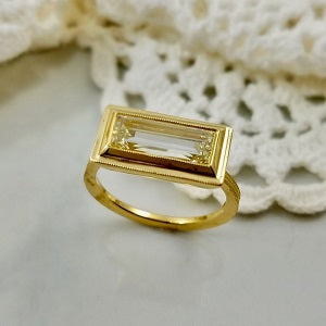 Elongated Diamond Ring
