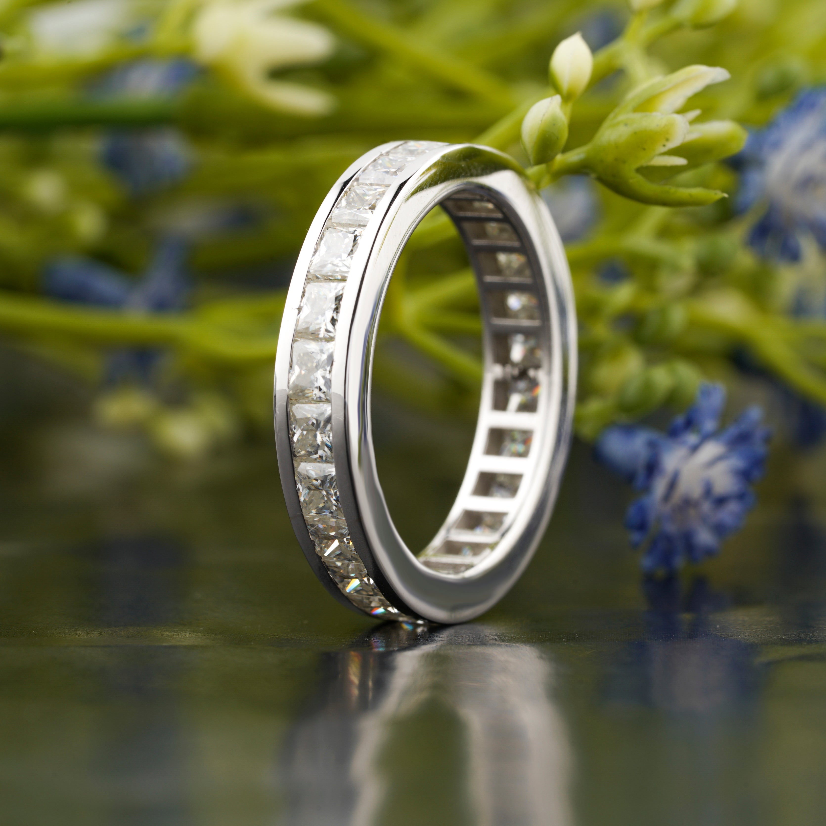 Channel Set Wedding Band