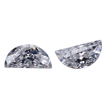 Half Moon Cut Moissanite