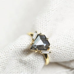 Pentagon Cut Engagement Ring