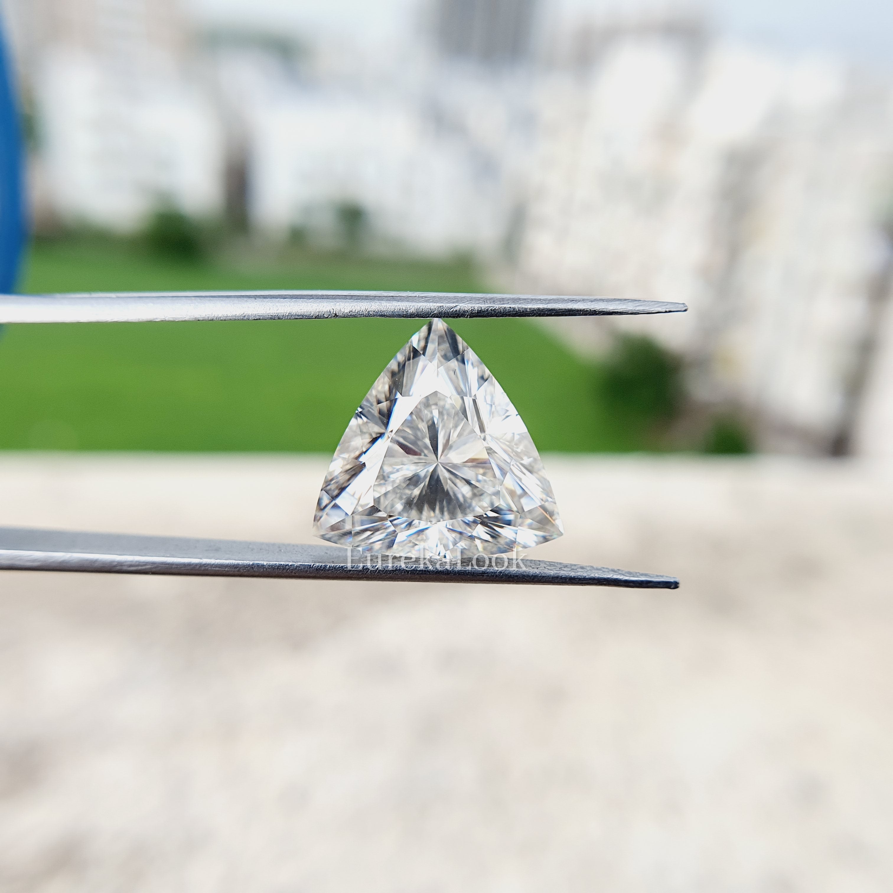 1.0CT Trillion Cut Full White Moissanite Stone For Ring Eurekalook