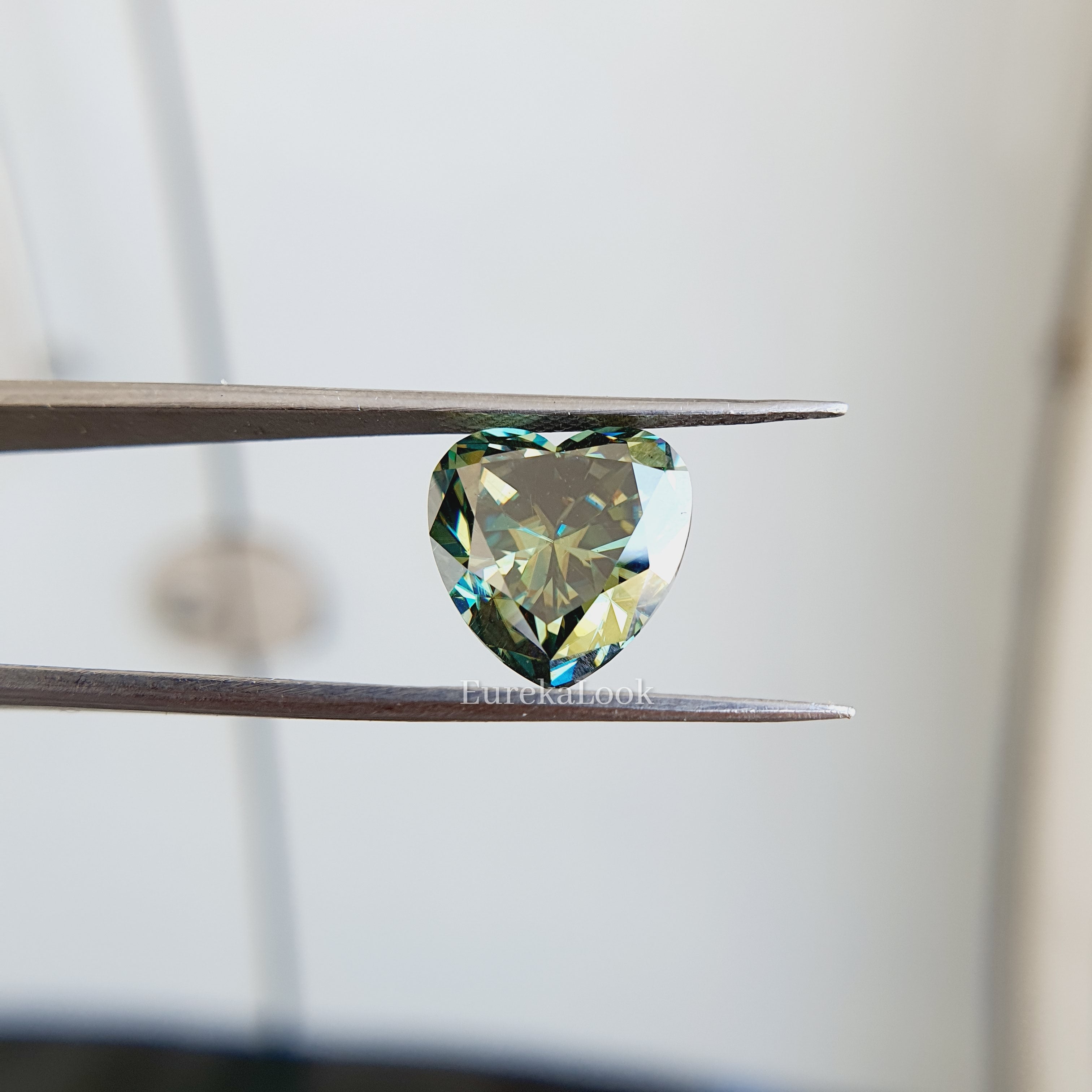 Antique Green Heart Cut Loose Moissanite Stone - Eurekalook