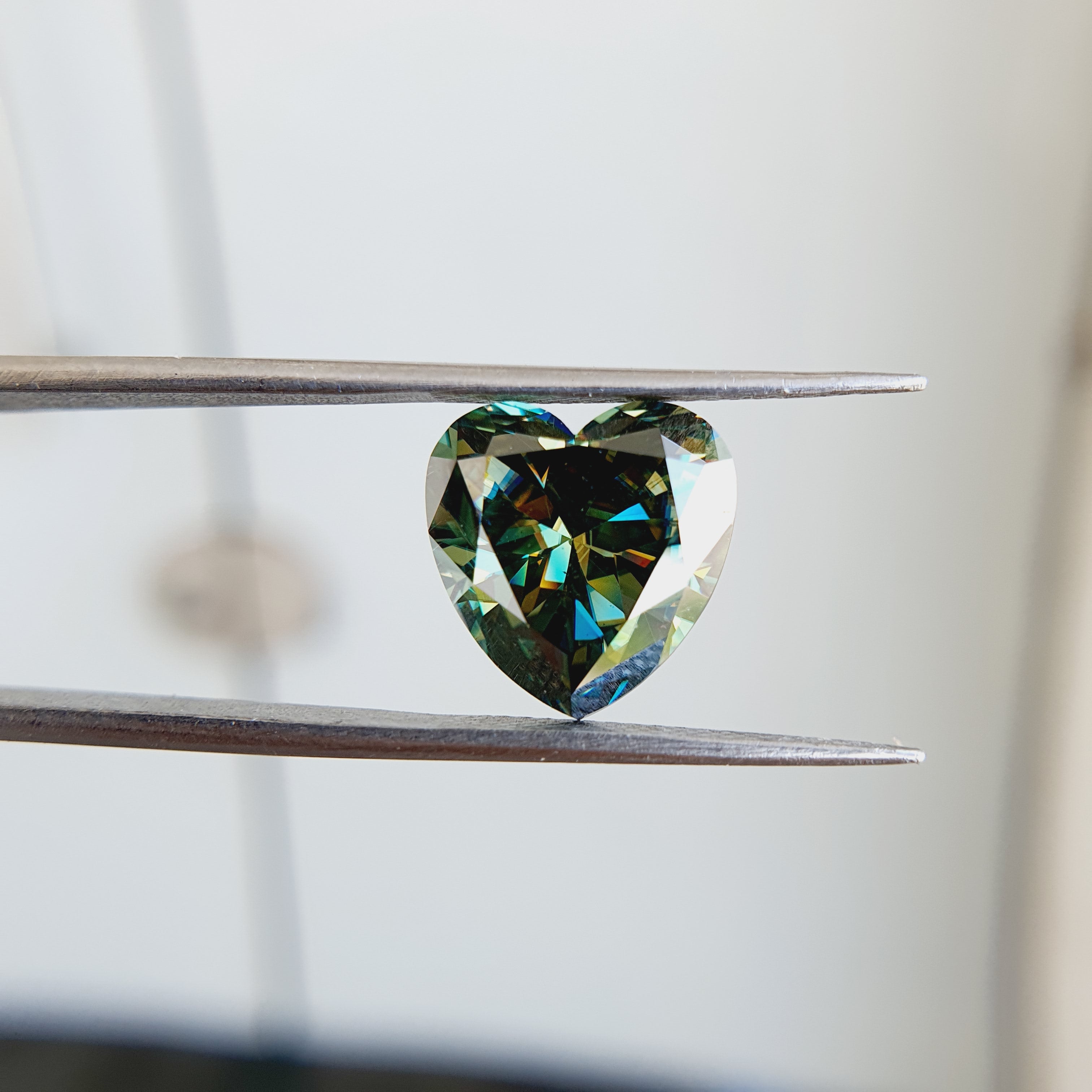 Antique Green Heart Cut Loose Moissanite Stone - Eurekalook