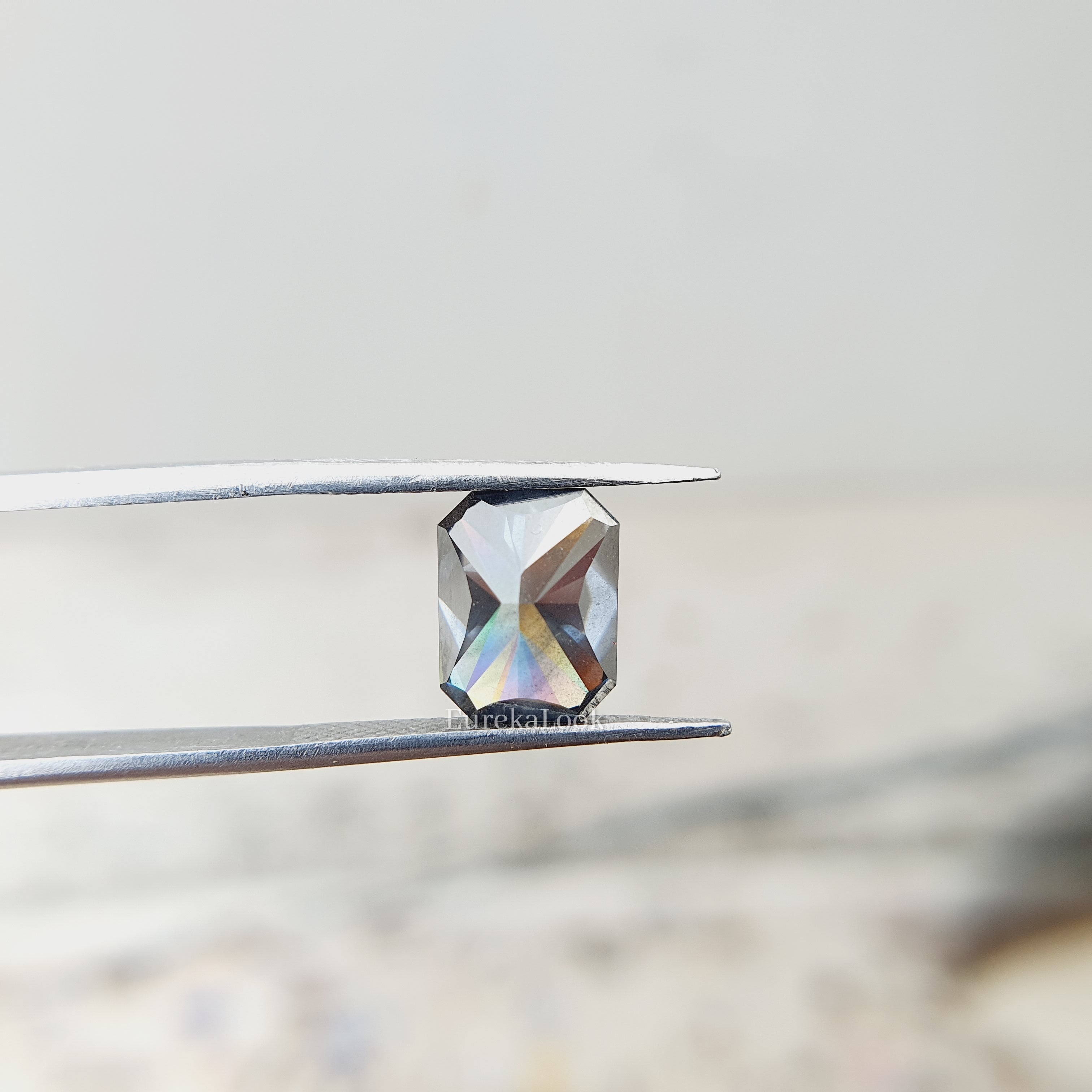 2.50 CT Dark Grey Radiant Cut Moissanite - Eurekalook