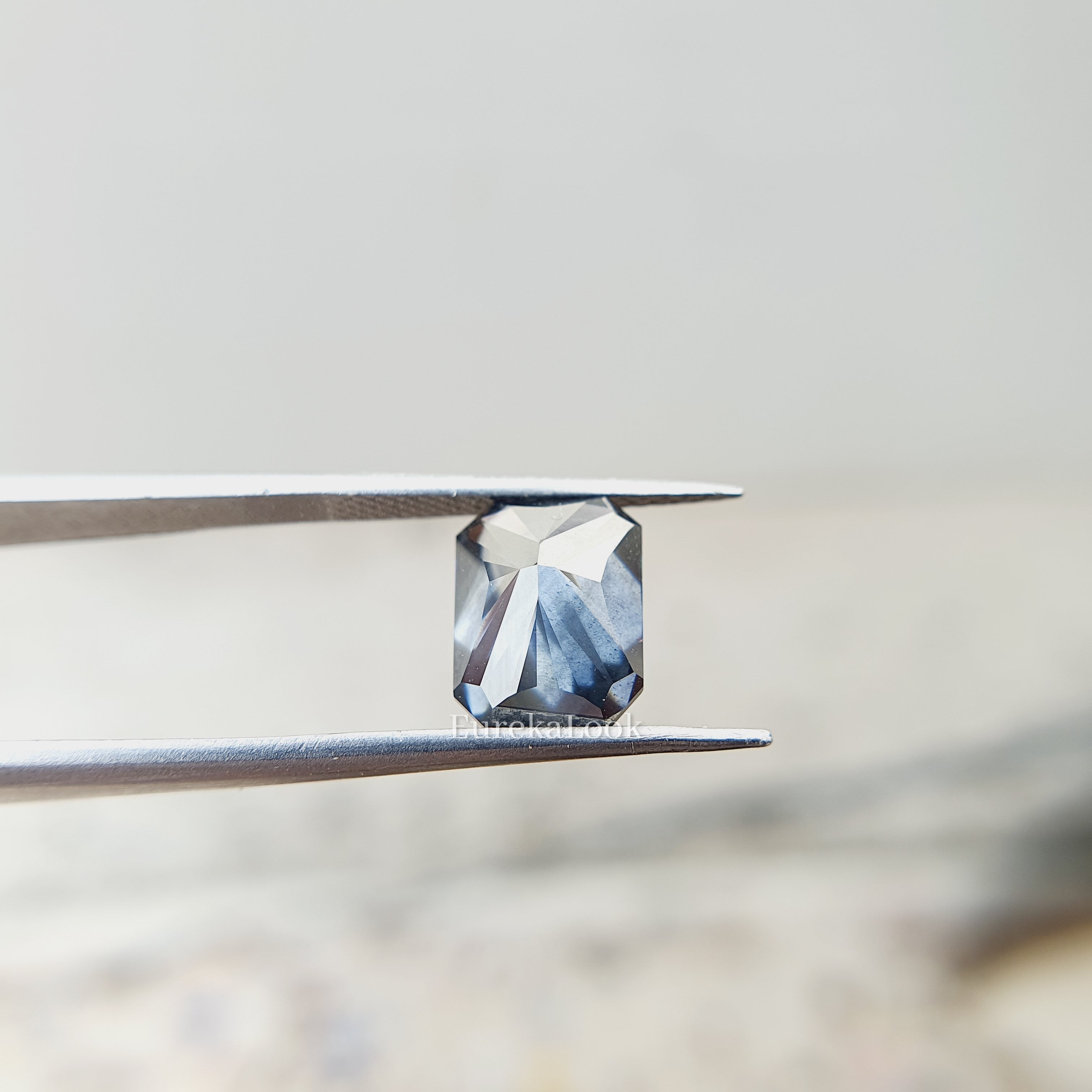 2.50 CT Dark Grey Radiant Cut Moissanite - Eurekalook