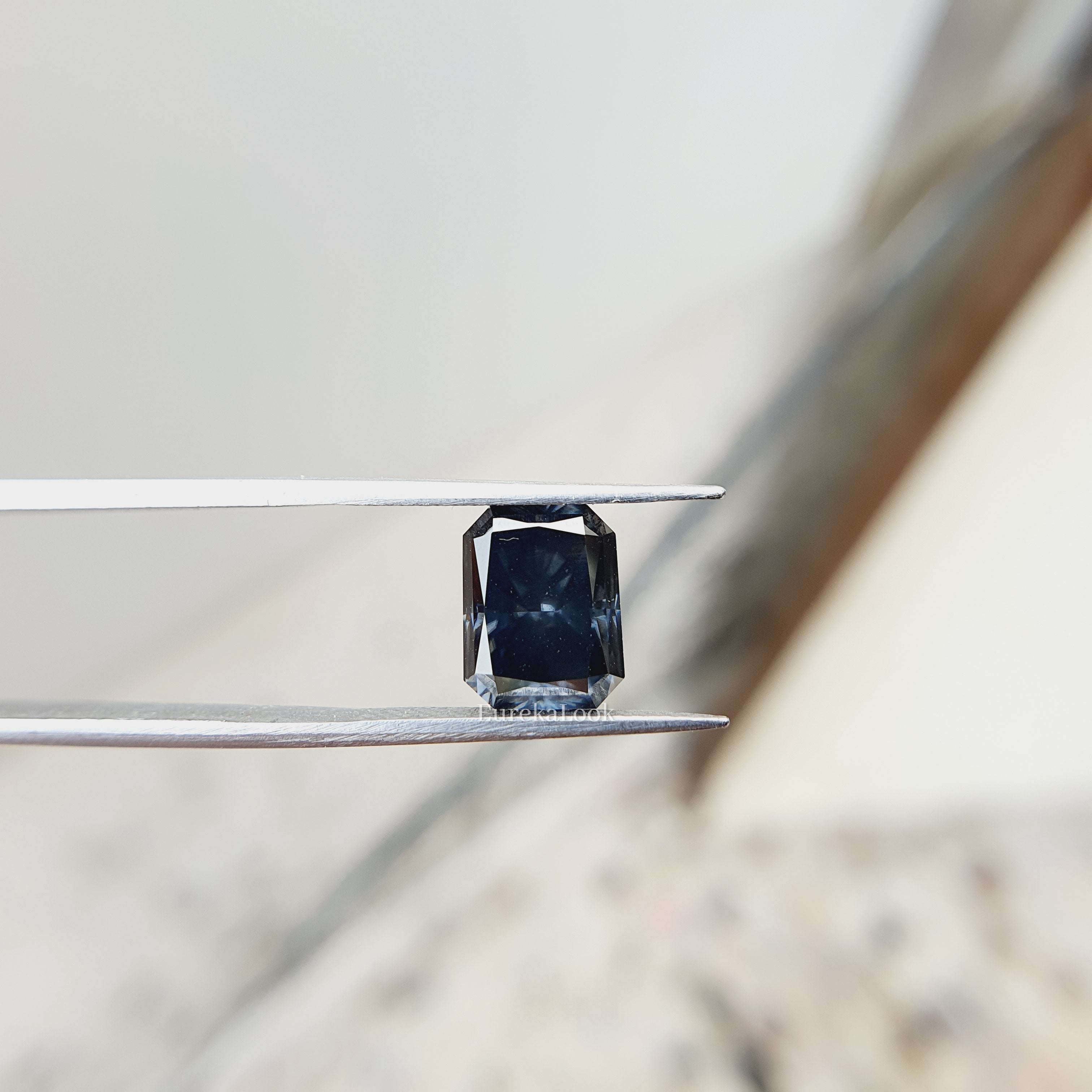 2.50 CT Dark Grey Radiant Cut Moissanite - Eurekalook