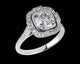 8*7mm old mine Cushion cut and Side stone Round cut Moissanite (Near Colorless) 10k White Gold, Ring size - 6.5 US