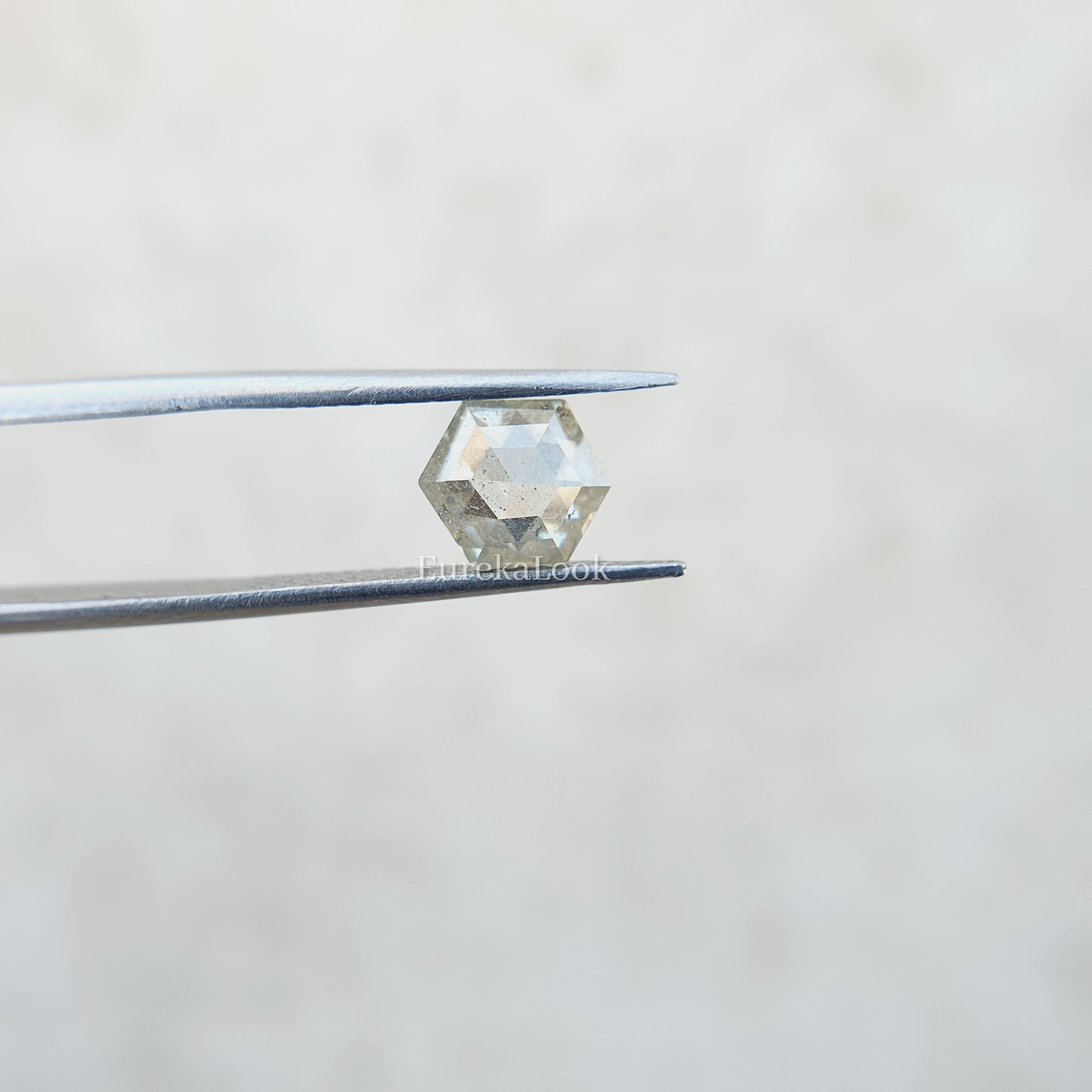 Hexagon Salt and Pepper Moissanite Stone - Eurekalook