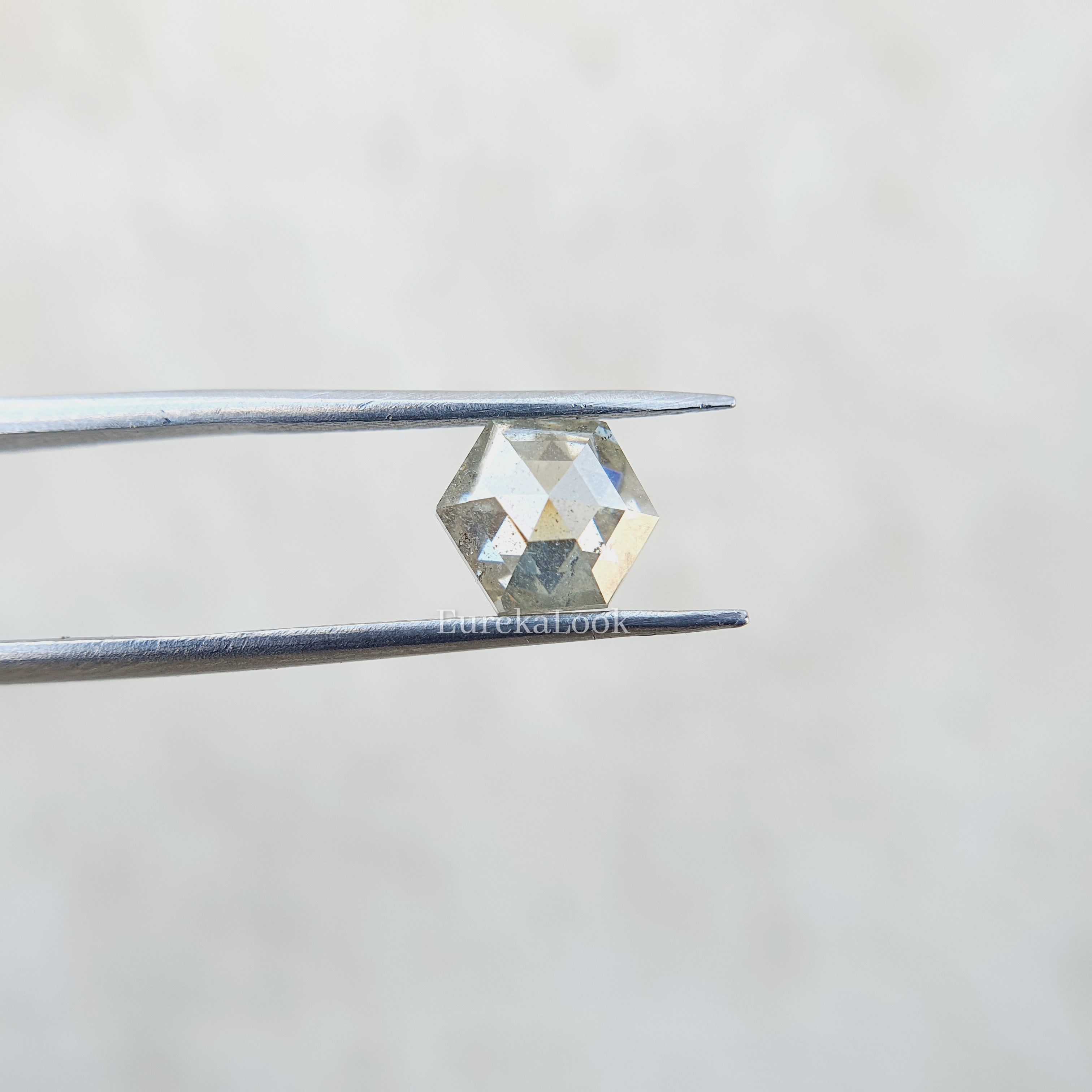 Hexagon Salt and Pepper Moissanite Stone - Eurekalook