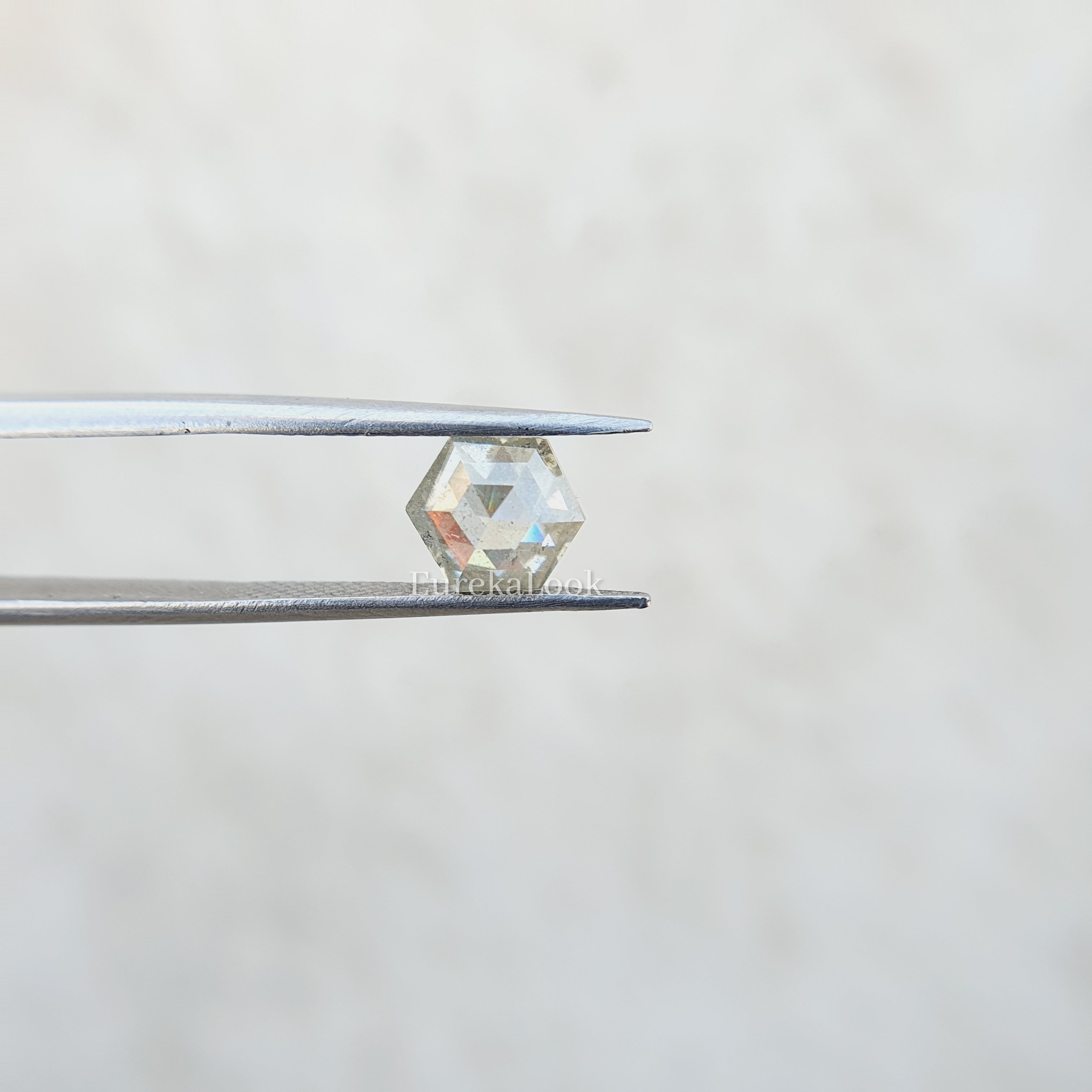 Hexagon Salt and Pepper Moissanite Stone - Eurekalook