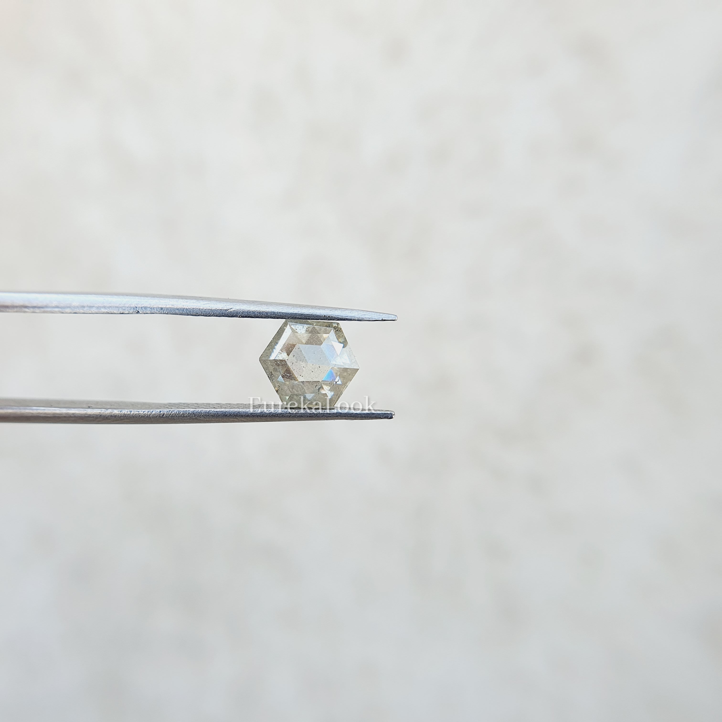 Hexagon Salt and Pepper Moissanite Stone - Eurekalook