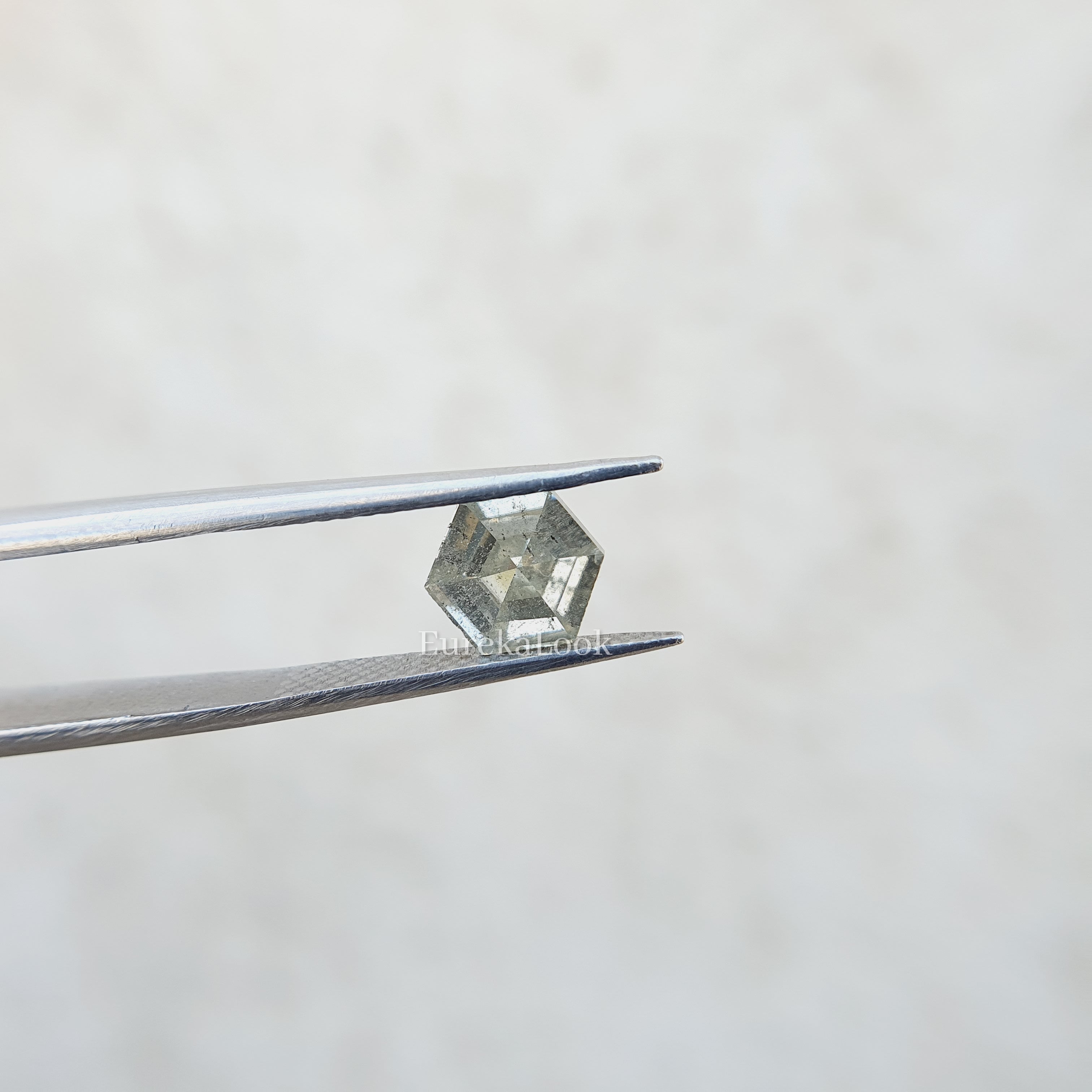 Hexagon Salt and Pepper Moissanite Stone - Eurekalook