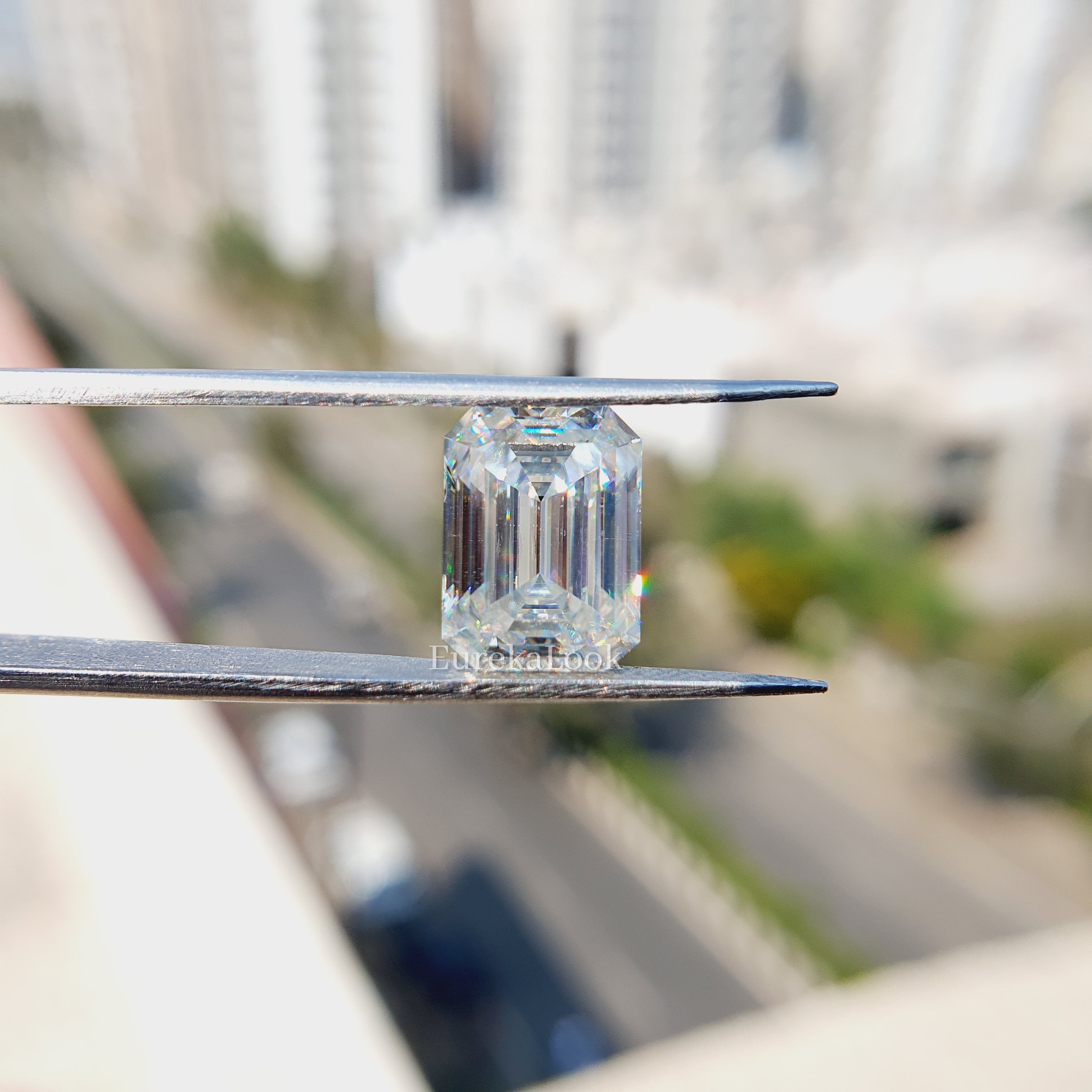 3.79CT Emerald Cut Loose Moissanite Stone - Eurekalook