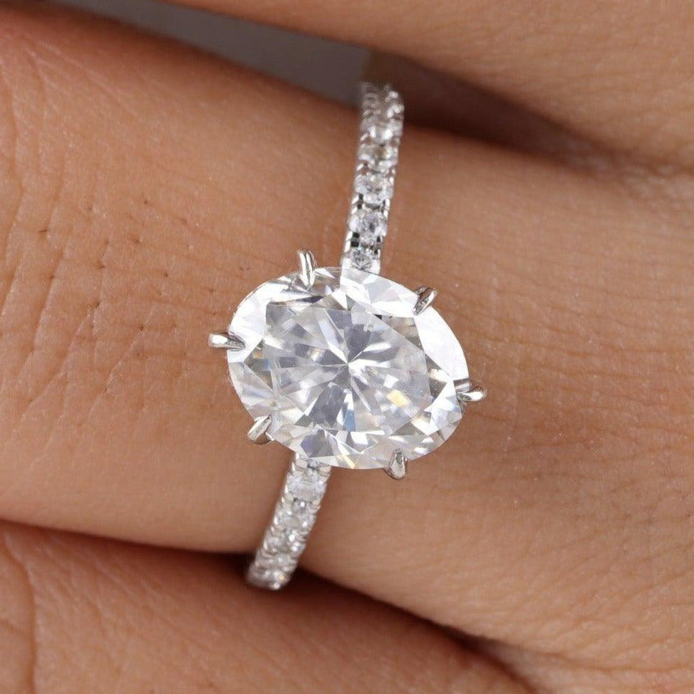 Classic Oval Cut Moissanite Diamond Engagement Ring - Eurekalook