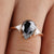 2.30CT Vintage Pear Cut Salt and Pepper Diamond Engagement Ring - Eurekalook