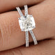 2CT Cushion Cut Crossover Engagement Ring