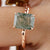 Antique Hidden Halo Emerald Cut Moss Agate Engagement Ring - Eurekalook
