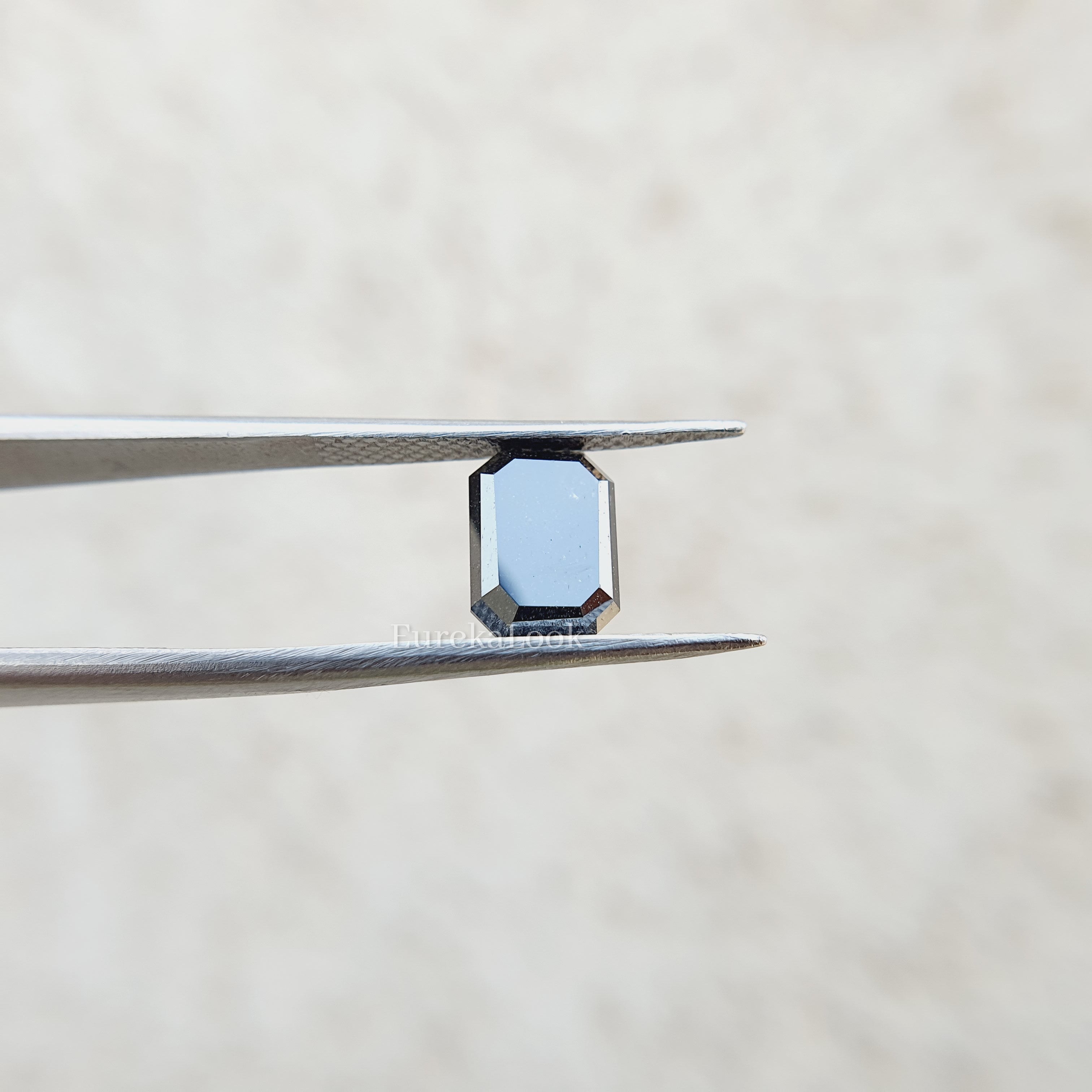 Emerald Cut Salt and Pepper Moissanite Diamond - Eurekalook