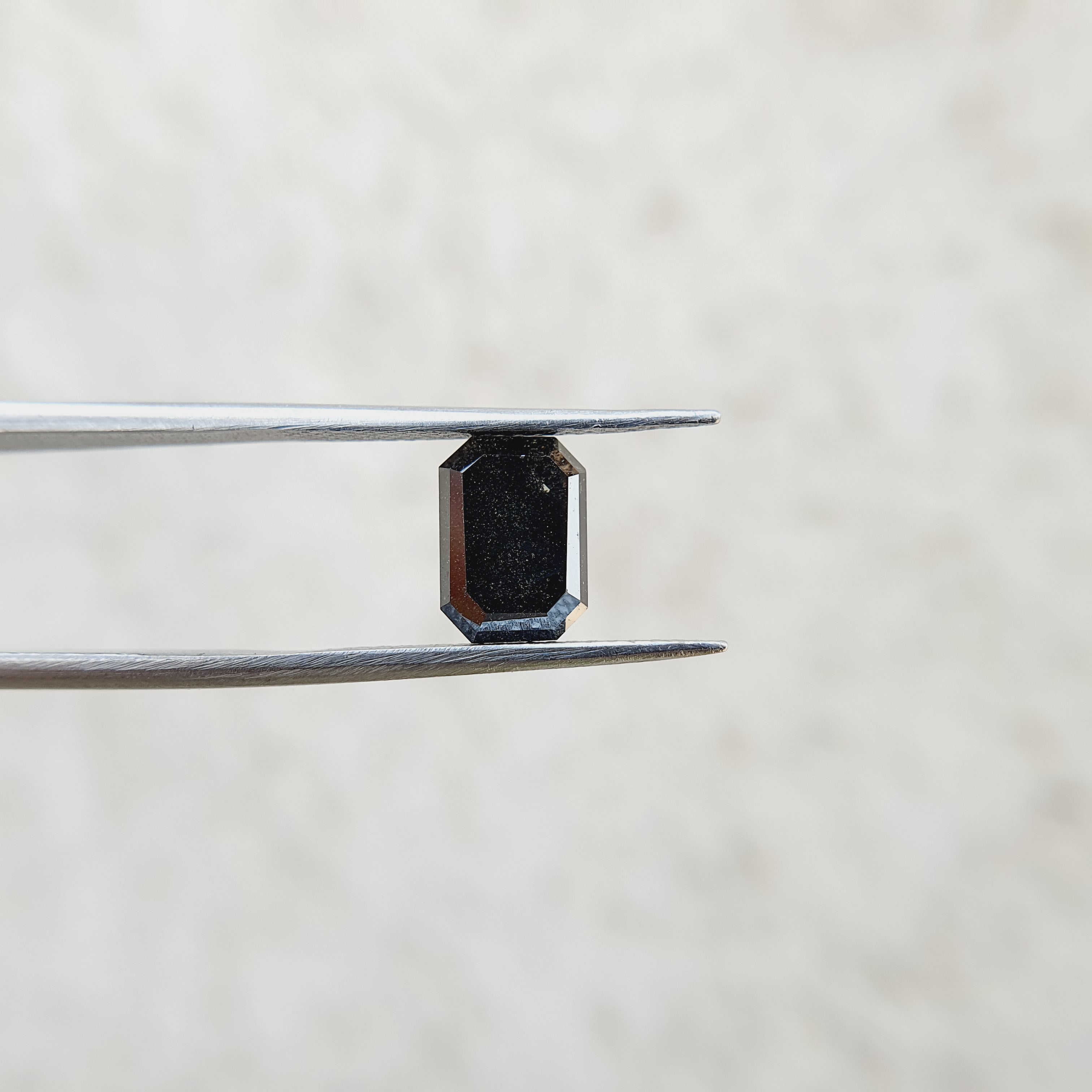 Emerald Cut Salt and Pepper Moissanite Diamond - Eurekalook