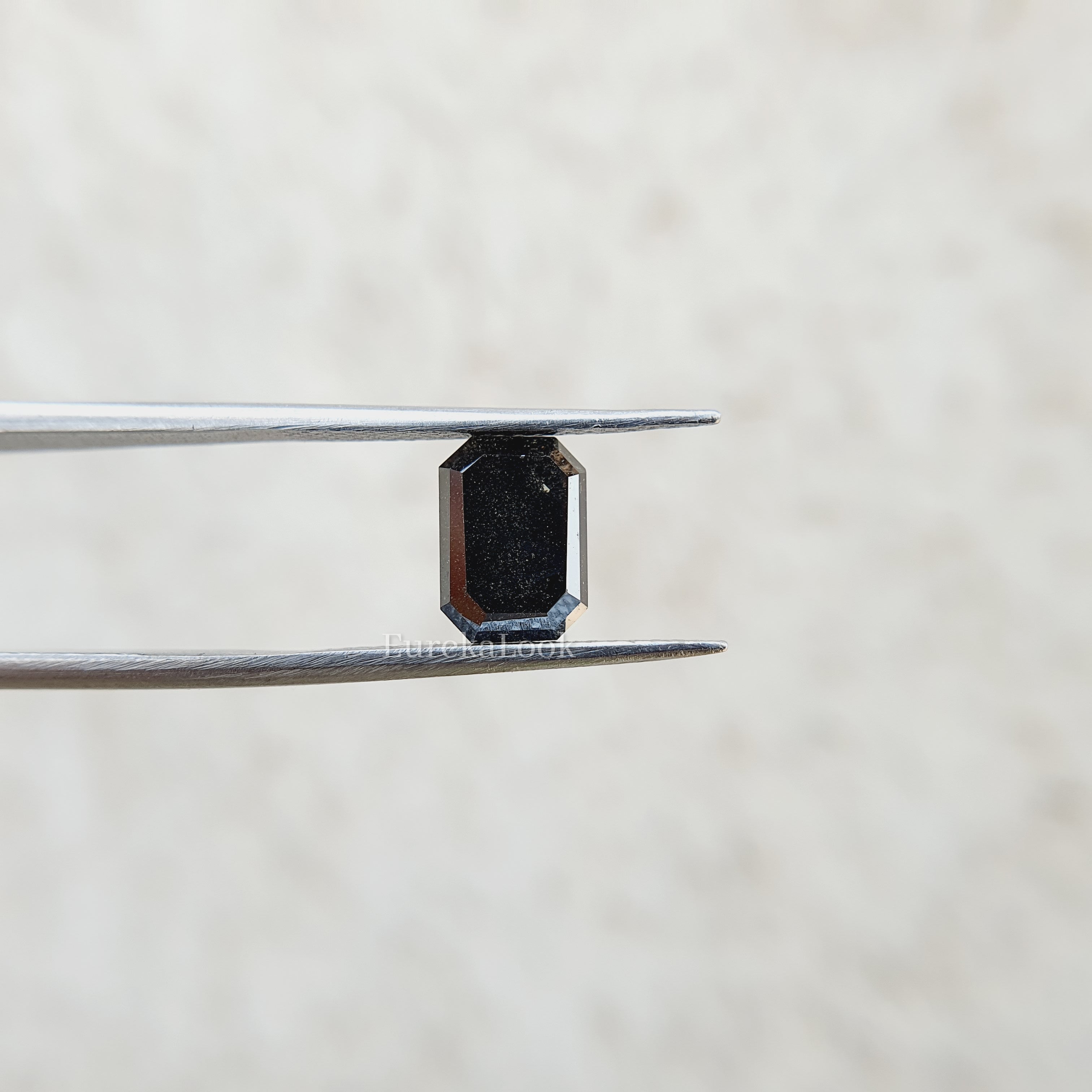 Emerald Cut Salt and Pepper Moissanite Diamond - Eurekalook