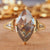 Vintage Marquise Rose-Cut Salt and Pepper Moissanite Wedding Ring - Eurekalook