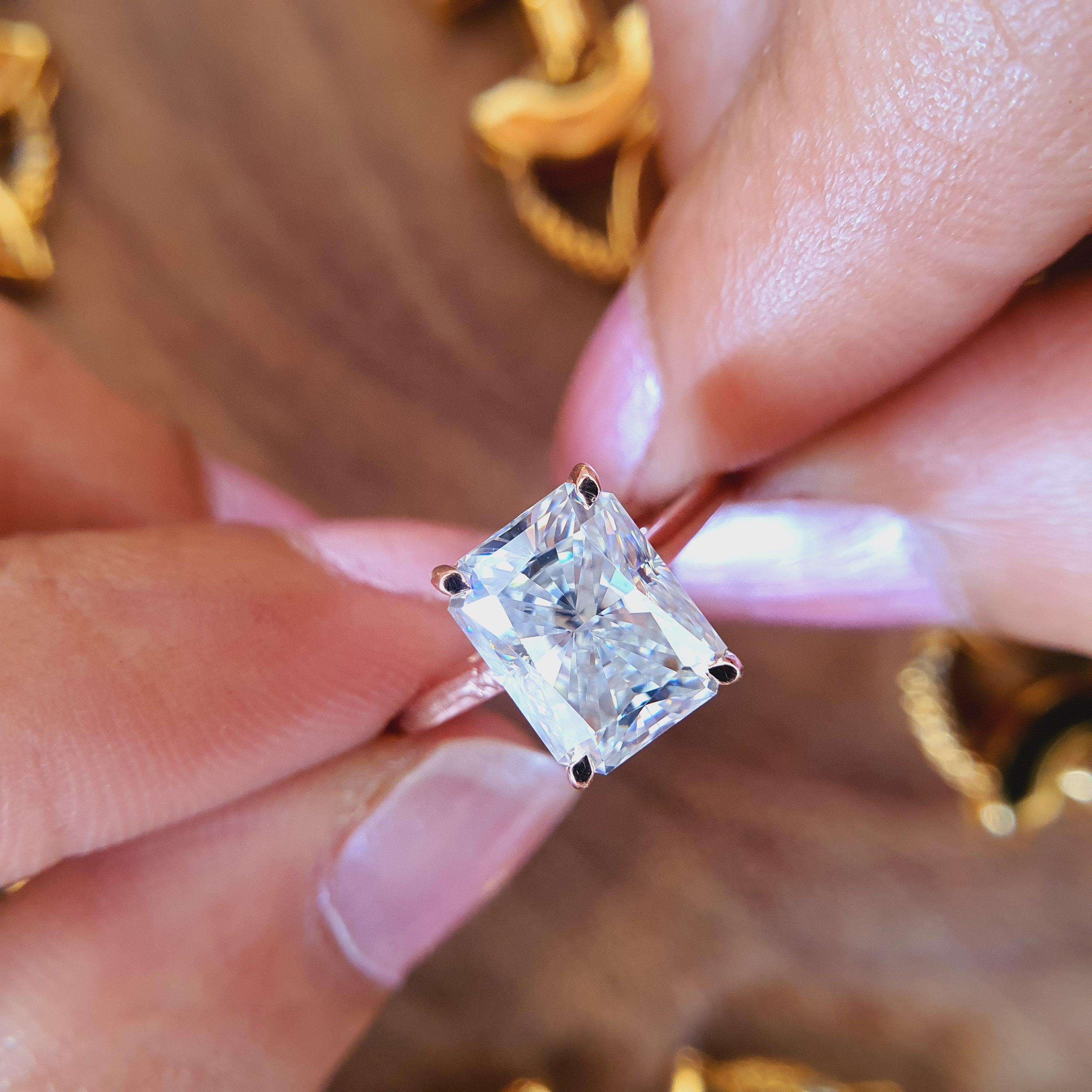 2.50CT Radiant Cut Moissanite Engagement Ring - Eurekalook