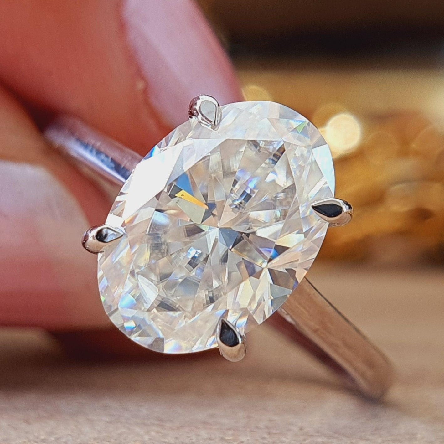 Simple 2.30CT Oval Cut Moissanite Engagement Ring - Eurekalook