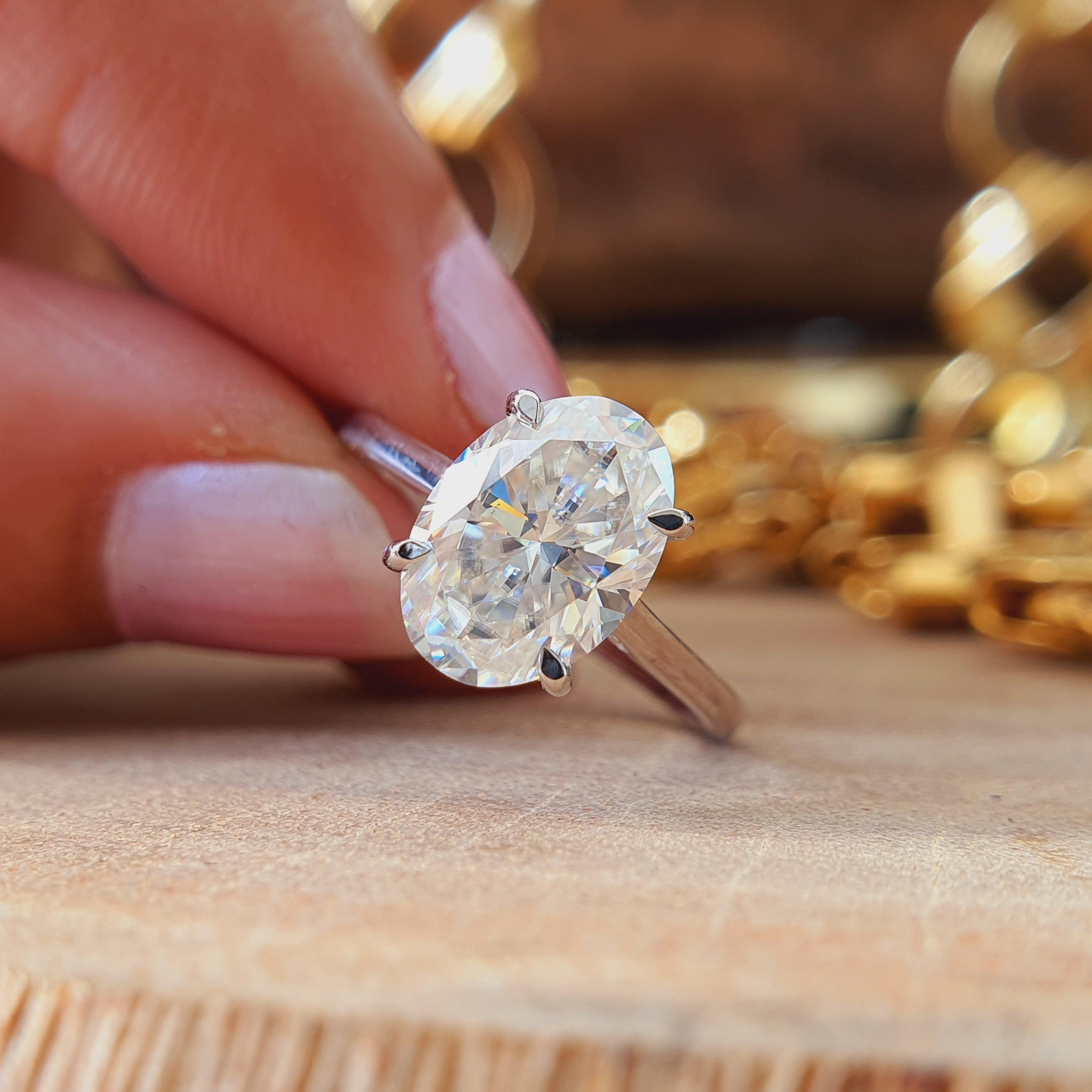 Simple 2.30CT Oval Cut Moissanite Engagement Ring - Eurekalook
