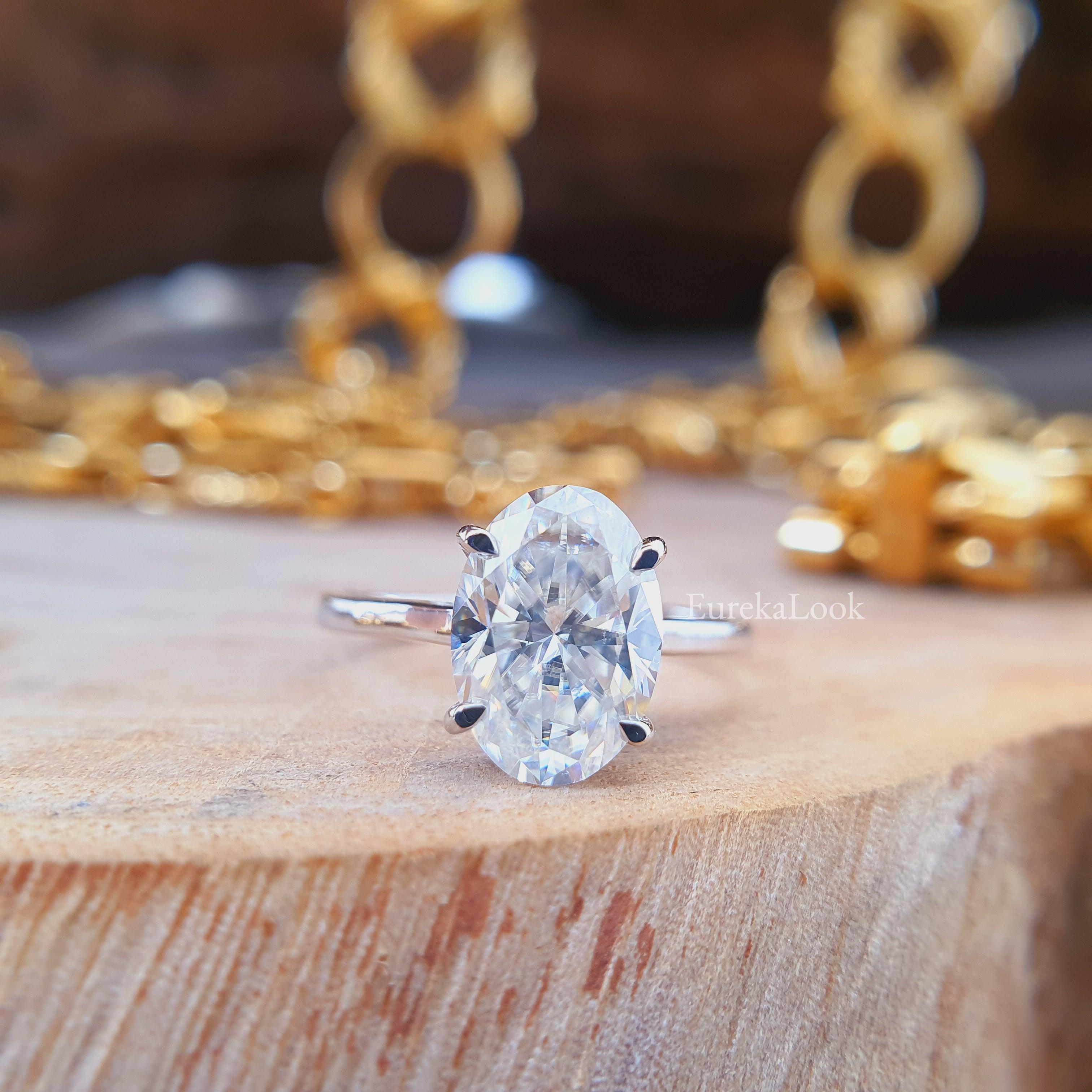 Simple 2.30CT Oval Cut Moissanite Engagement Ring - Eurekalook